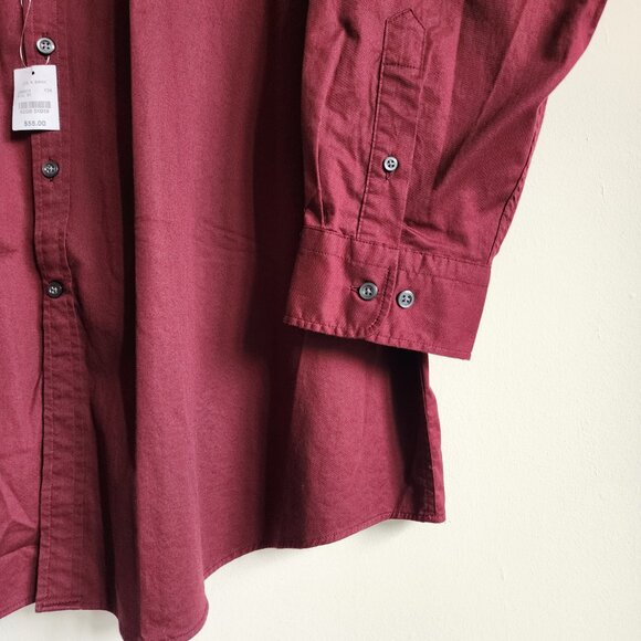 3XL Red Shirt Maroon Burgundy Jos A Bank New Oxford Button Down Traditional Fit - Picture 6 of 16